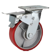 ATI PU w Iron Industrial Caster Wheel Heavy Duty Front Brake