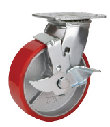 ATI PU w Iron Industrial Caster Wheel Heavy Duty Side Brake
