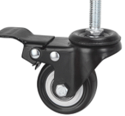 ATI PVC Black Light Duty Thread Caster Wheel Brake