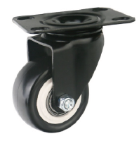 ATI PVC Black Light Duty Plate Caster Wheel Moving