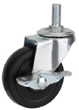 ATI Rubber Light Duty Thread Caster Wheel Fixed