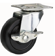 ATI Rubber Light Duty Plate Caster Wheel Brake